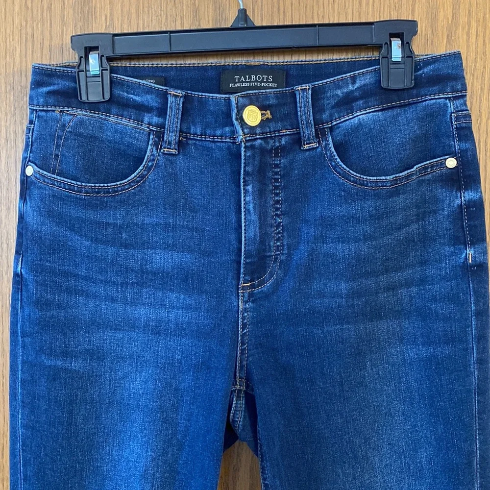 Talbots Flawless Five-Pocket Dark Wash Jeggings - Picture 7 of 10